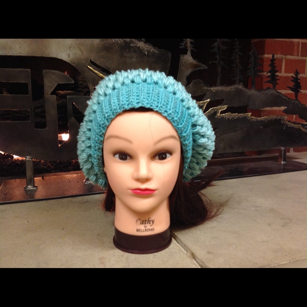 Crochet puff stitch beanie. NWOT